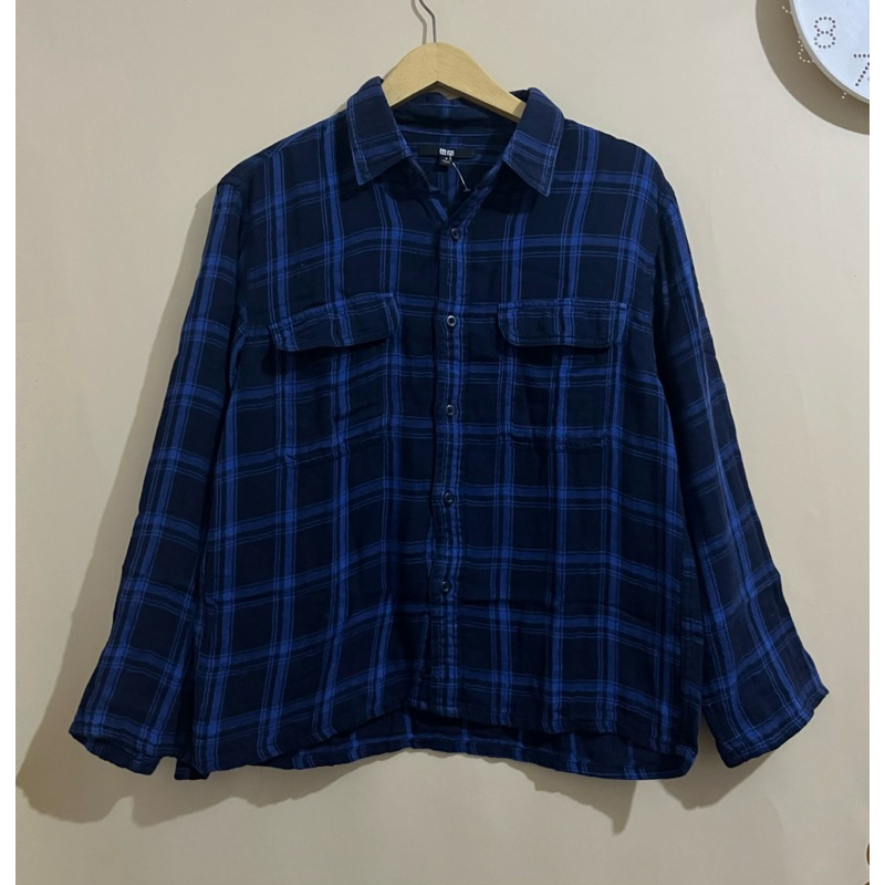 preloved kemeja flanel uniqlo