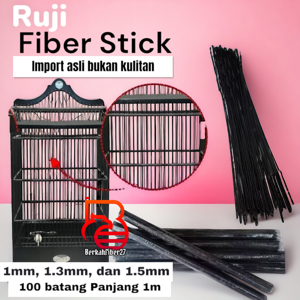 ruji fiber stick ruji fiber 1pack 100 batang batangan fiber import asli non kulitan ruji sangkar bur