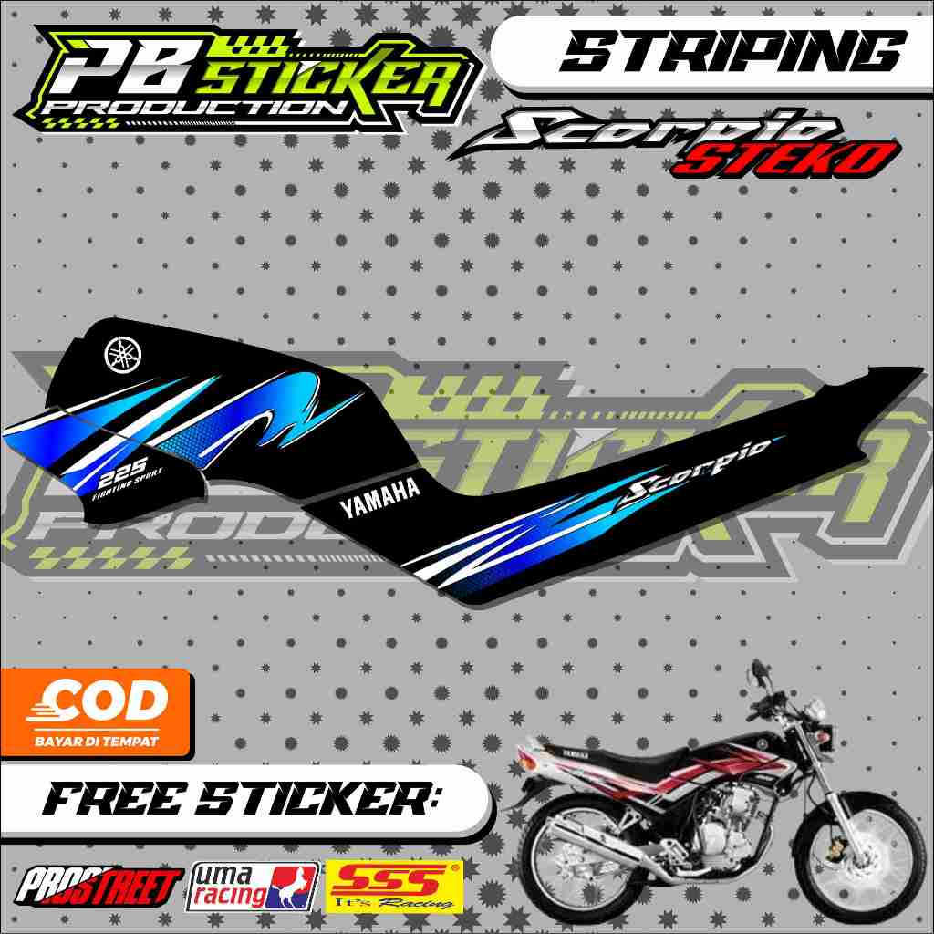 STRIPING YAMAHA SCORPIO STEKO / STRIPING VARIASI SCORPIO STEKO MOTIF SS