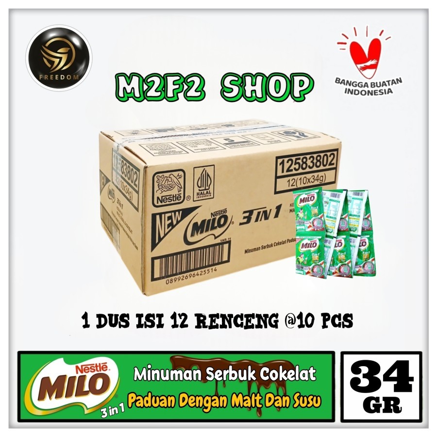 

Milo Activ Go 3in1 Minuman Serbuk Cokelat Malt & Susu Sachet - 34 gr (Kemasan Karton)