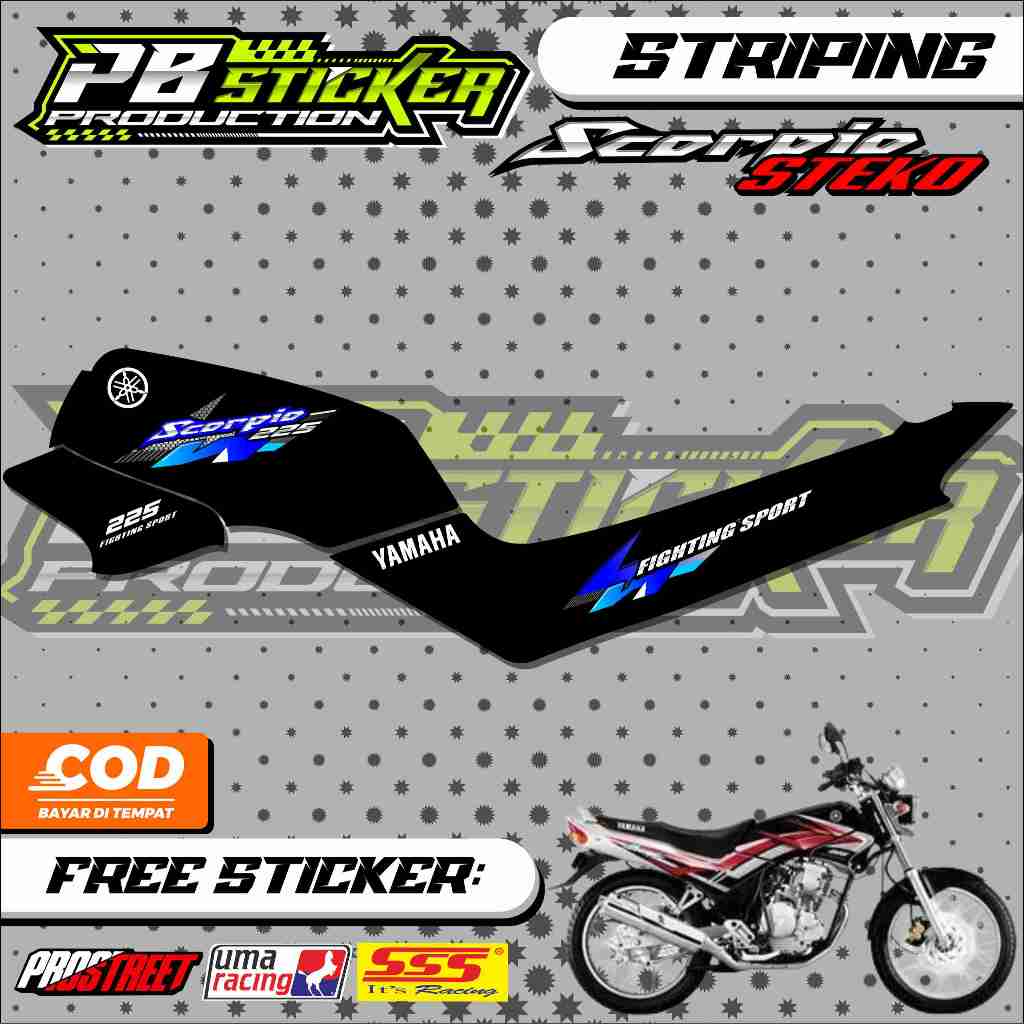 STRIPING YAMAHA SCORPIO STEKO / STRIPING VARIASI SCORPIO STEKO SIMPEL