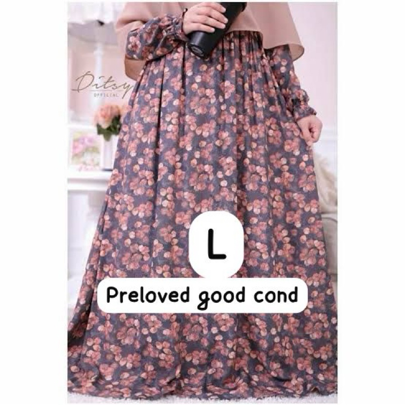 autumn charcoal ditsy edisi preloved size L