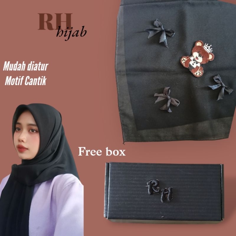 RH Hijab | Premium hijab motif Bella square lucu