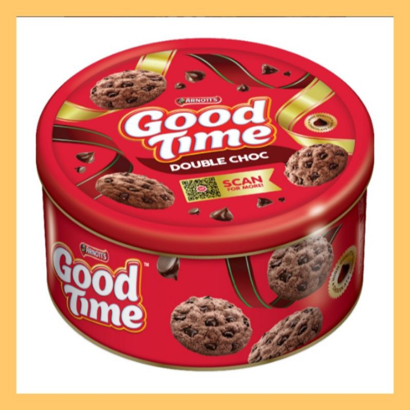 

Good Time Cookies Double Choc Kaleng 149 gr