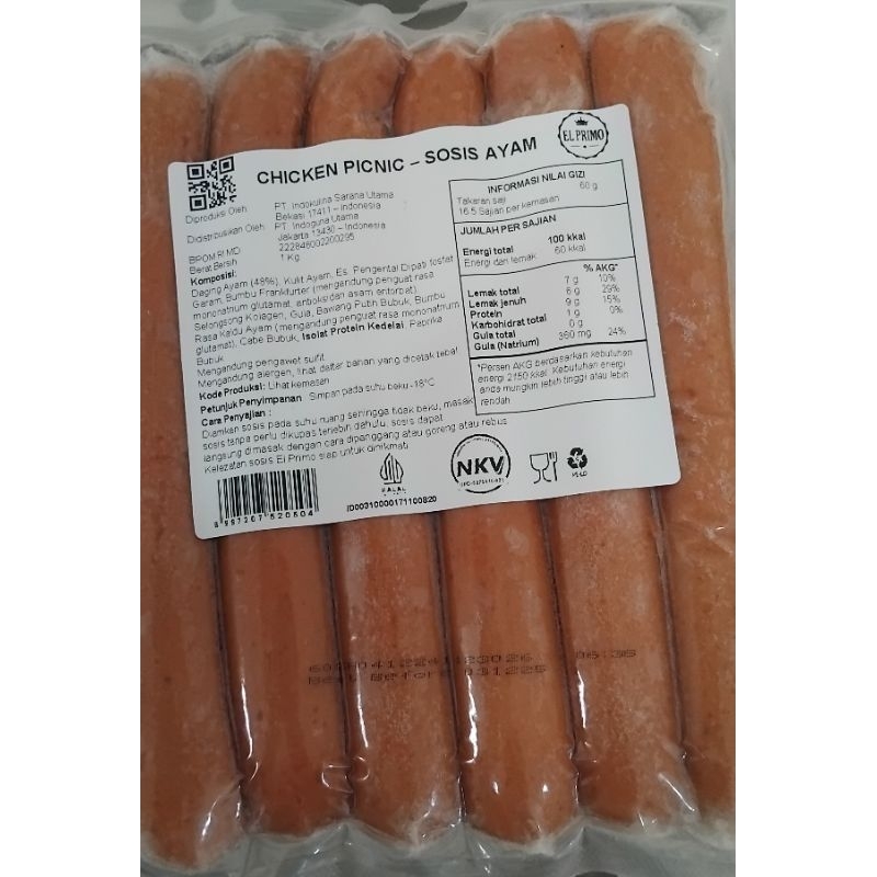 

sosis elprimo chicken picnic 1kg
