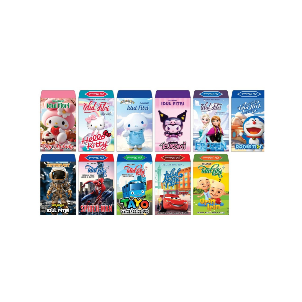 

Amplop Lebaran Ukuran Medium Tema Karakter Lucu 2 (100 pcs)