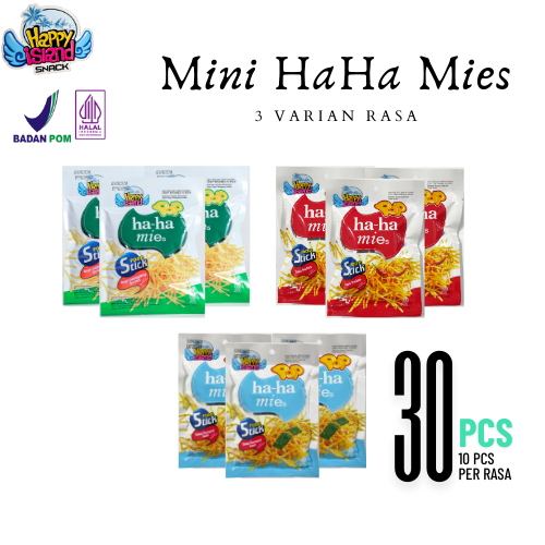 

Paket Mix Haha Mie dengan 3 varian rasa isi 30pcs Cemilan Halal, Rasa Nikmat Makanan