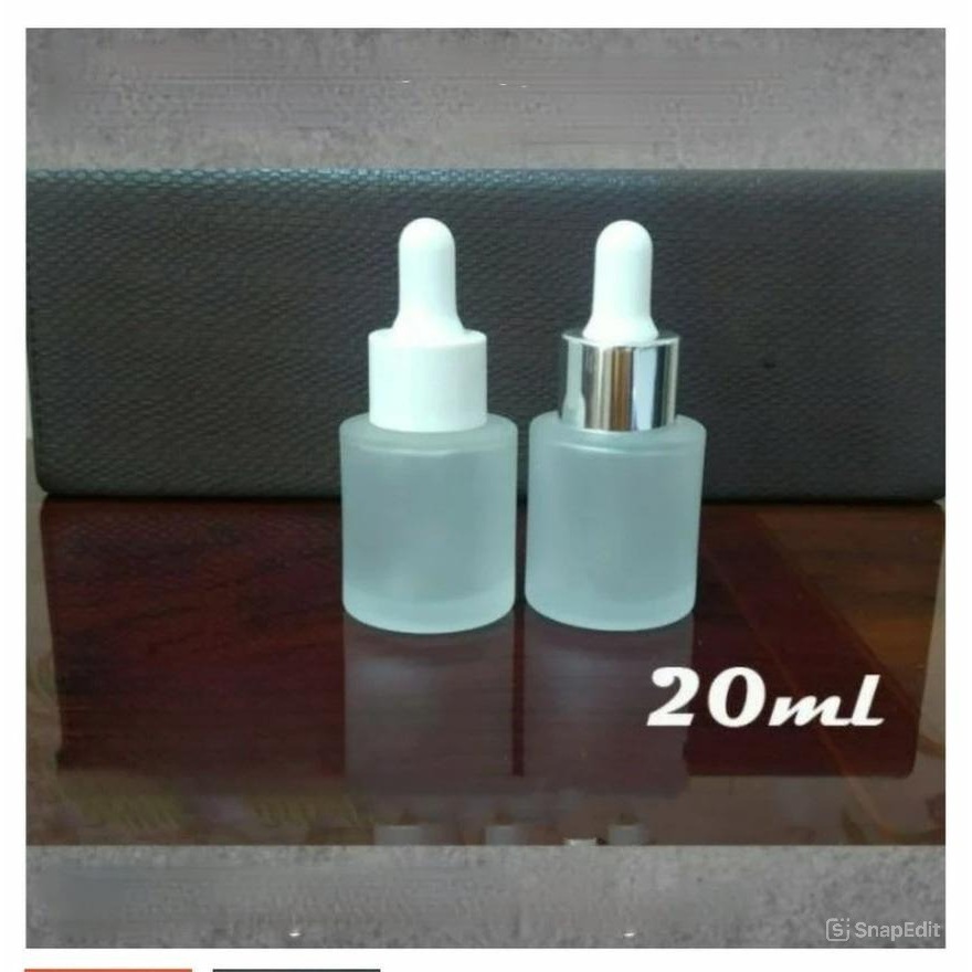 Botol Pipet Doff Frosted Dof Dop - Botol serum 20ml Botol Droper Tetes Essential Oil Botol Pipet Kos