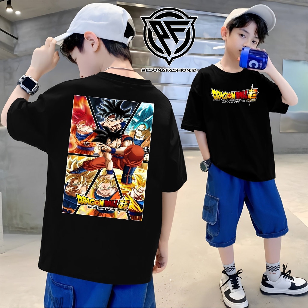 Baju Anak Kaos Distro Motif Dragon Ball Z/ Atasan Cowok Lengan Pendek Terlaris / Kaos Cowok Trends