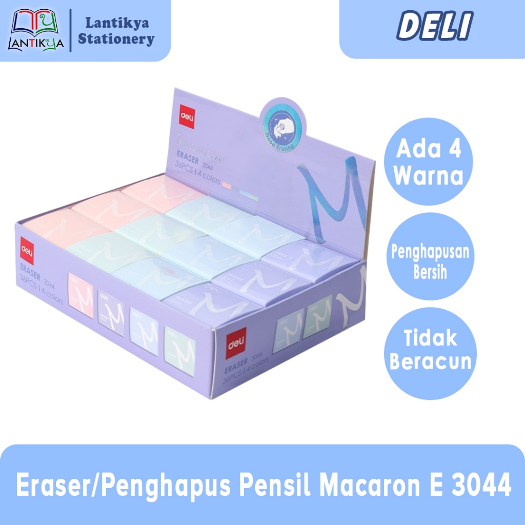 

Deli Penghapus Pensil Macaron/Eraser E 3044