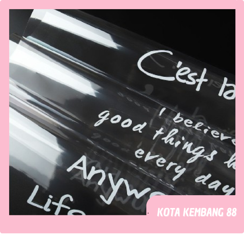 

20 LEMBAR Flower Wrapping Paper Transparent Flower Wrap Plastik OPP Cellophane Bouquet Florist KB046