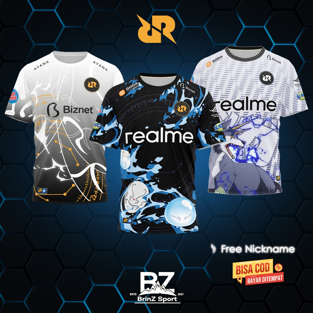 Baju Kaos Jersey Team RRQ x Slime Tensura 2025 Terbaru Season 15 / Jersey RRQ 2025