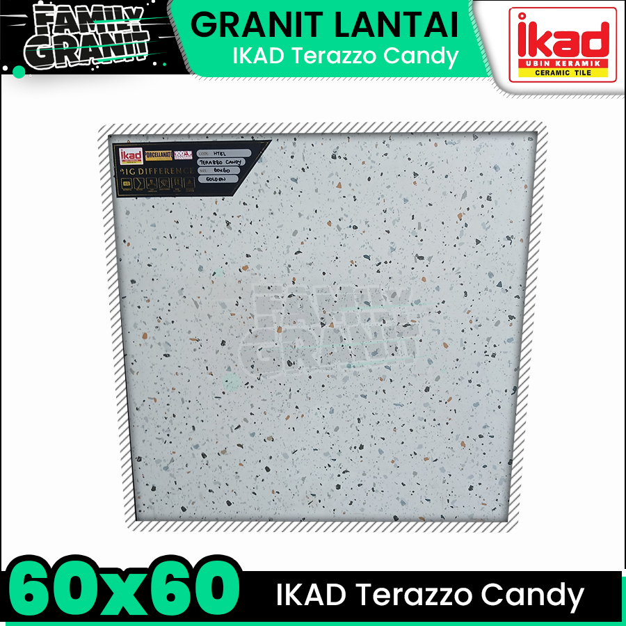Granit Lantai 60x60 IKAD Terrazzo Candy Motif Marmer Teraso Tekstur Matte
