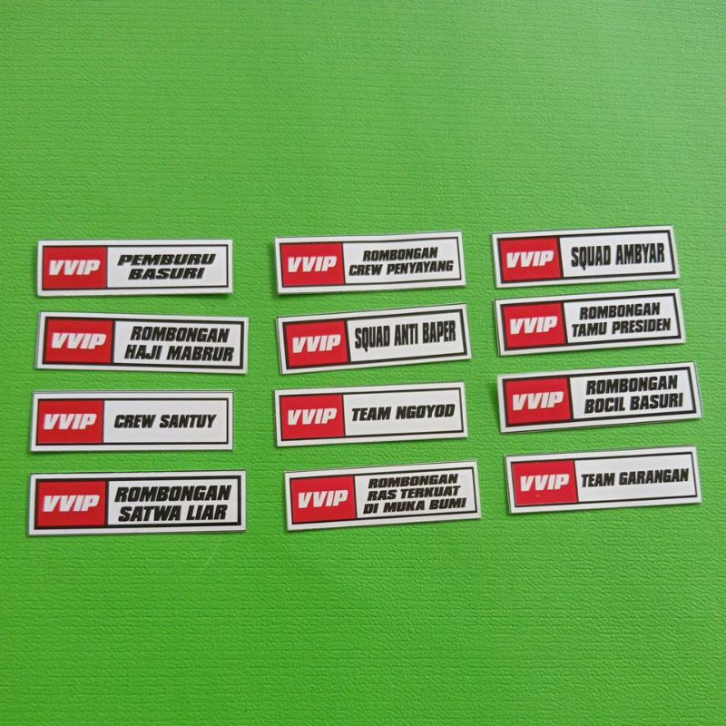 

Stiker banner VVIP miniatur bis plastik modifikasi