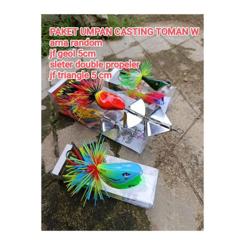 PAKET UMPAN CASTING TOMAN, SLETER DOUBLE PROPELER, JF GEOL, JF TRIANGLE
