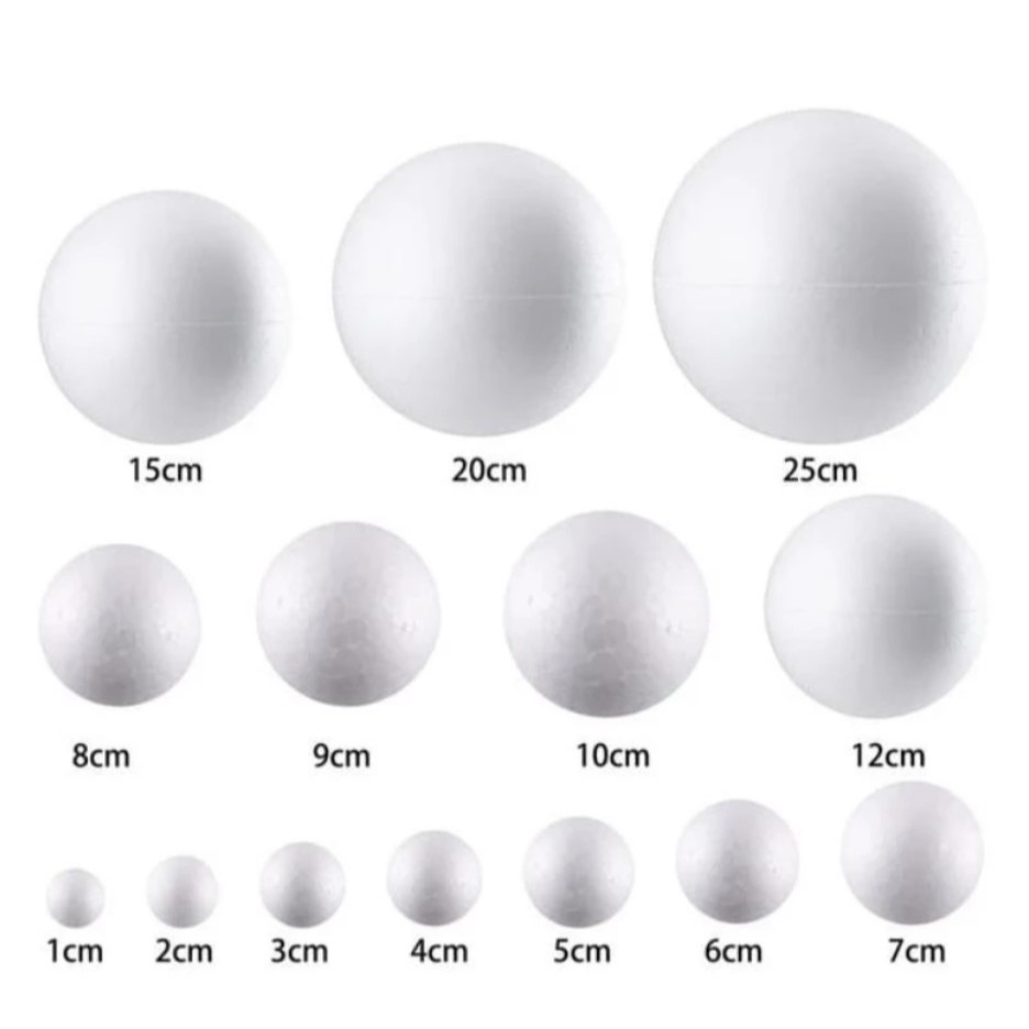 Bola styrofoam Diameter 2-10cm bola gabus