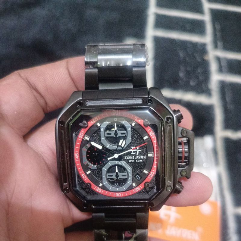 Buy 1 get 1 Jam tangan Kotak Chronograph New Original Evans Jayden Sapphire EJ-9558