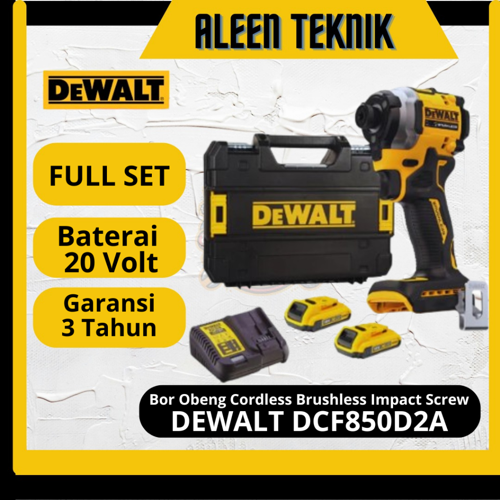 Impact Screw Driver Bor Obeng Cordless DCF850 DEWALT DCF850D2