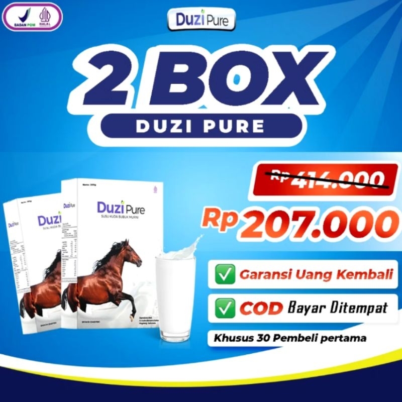 Duzi Pure Susu Kuda Liar Murni | Promo 2 Box Susu Duzi Pure