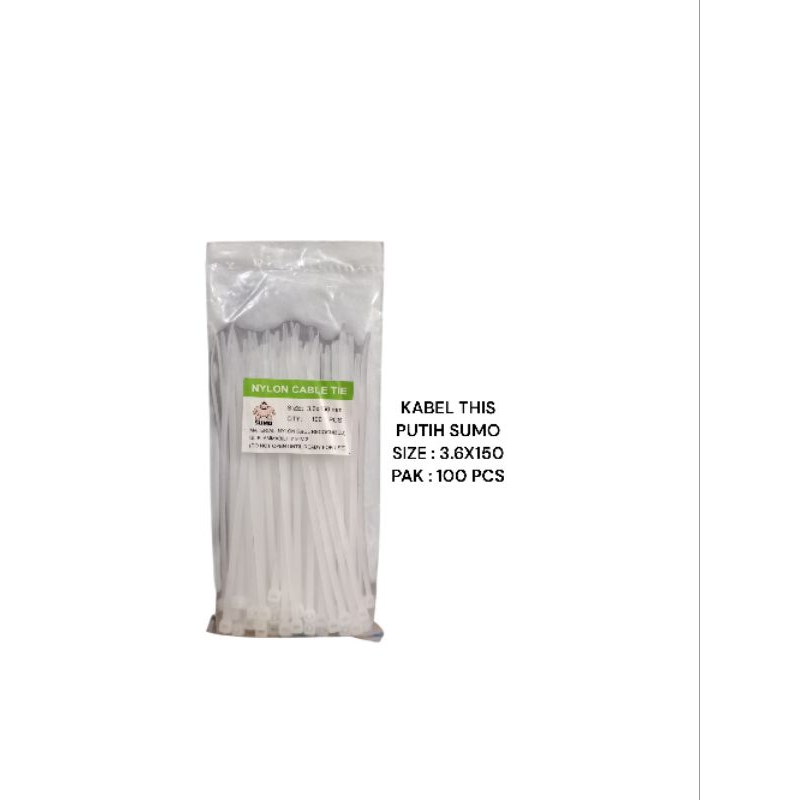 Shisuka Nylon Cable Tie PUTIH / Kabel Ties / Pengikat Kabel 3.6 x 1150 mm