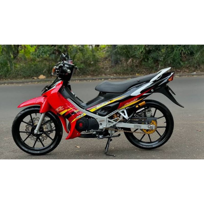 Striping sticker Lis standard Ori Suzuki Satria Hiu 2tak Merah Hitam 2004 2005