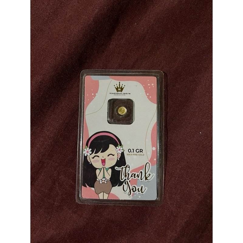 Gift wedding melahirkan ulang tahun emas 0,1 gram 24 karat