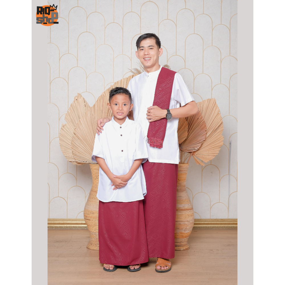 RIQ_SHOP Sarung Anak Dan Dewasa / Sarung Instan Embose / Sarung Couple anak dan ayah