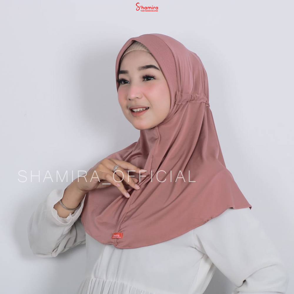 Jilbab Instan Serut Jokowi Bahan Jersey Premium - Hijab Instan Tali Serut By Shamira Official