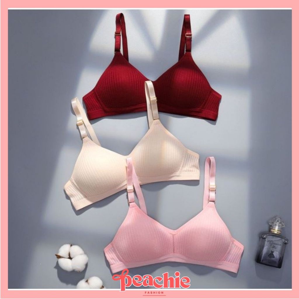 PEACHIE | BR649 BRA BH WANITA TANPA KAWAT BAHAN HALUS PAKAIAN WANITA FASHION