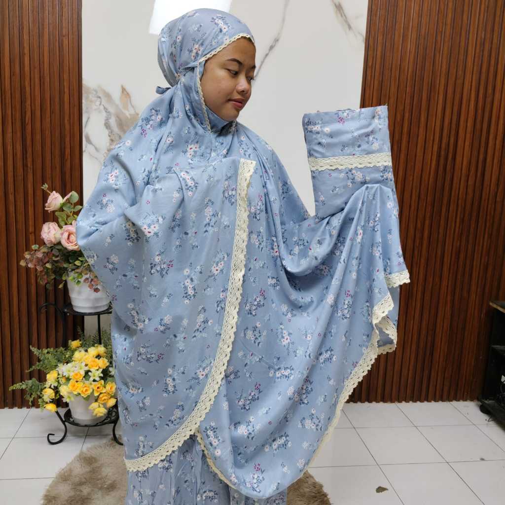 Mukena Rayon Motif Bunga Renda