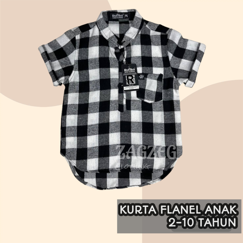Kemeja Koko Anak Laki Laki Flanel Flannel Shirt Premium