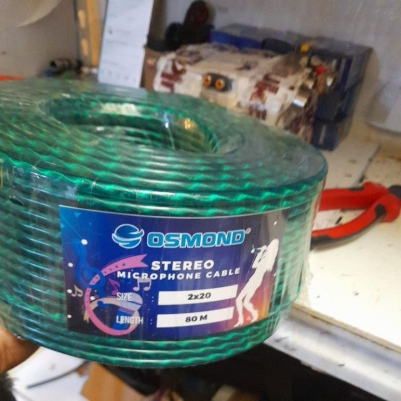 Kabel Mic Stereo Transparan - OSMOND 2X20- Panjang 80 Meter