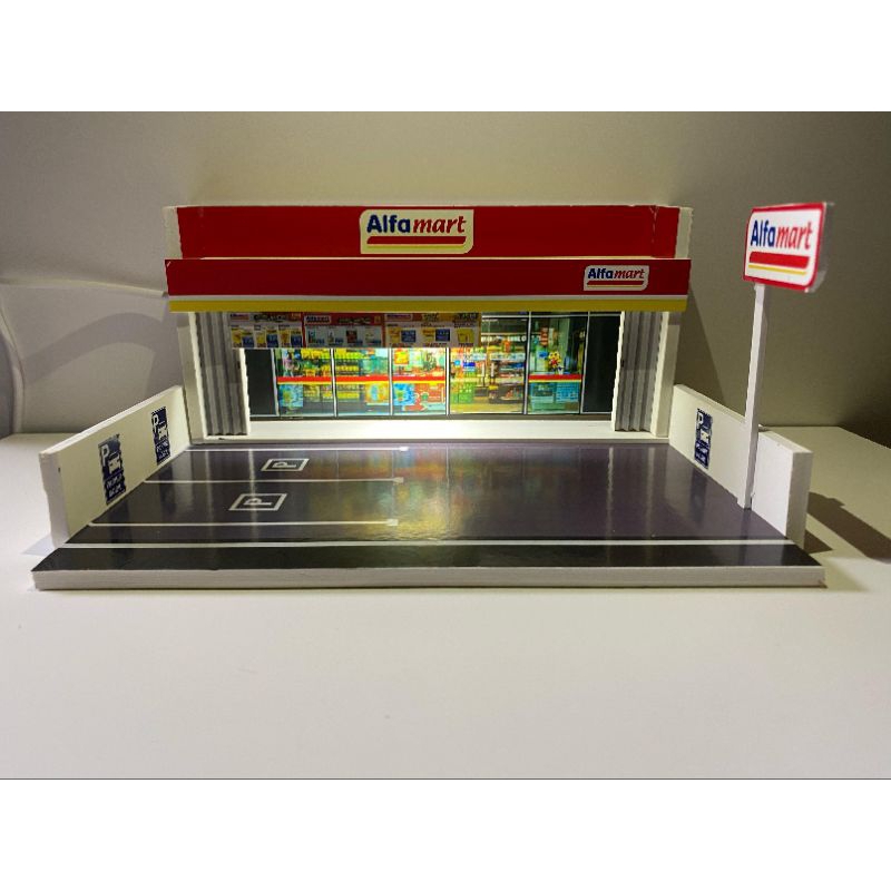 Diorama hotwheels alfamart skala 1:64