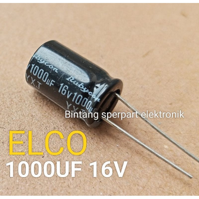 KAPASITOR ELCO 1000UF 16V CAPACITOR ELCO 1000UF 16V