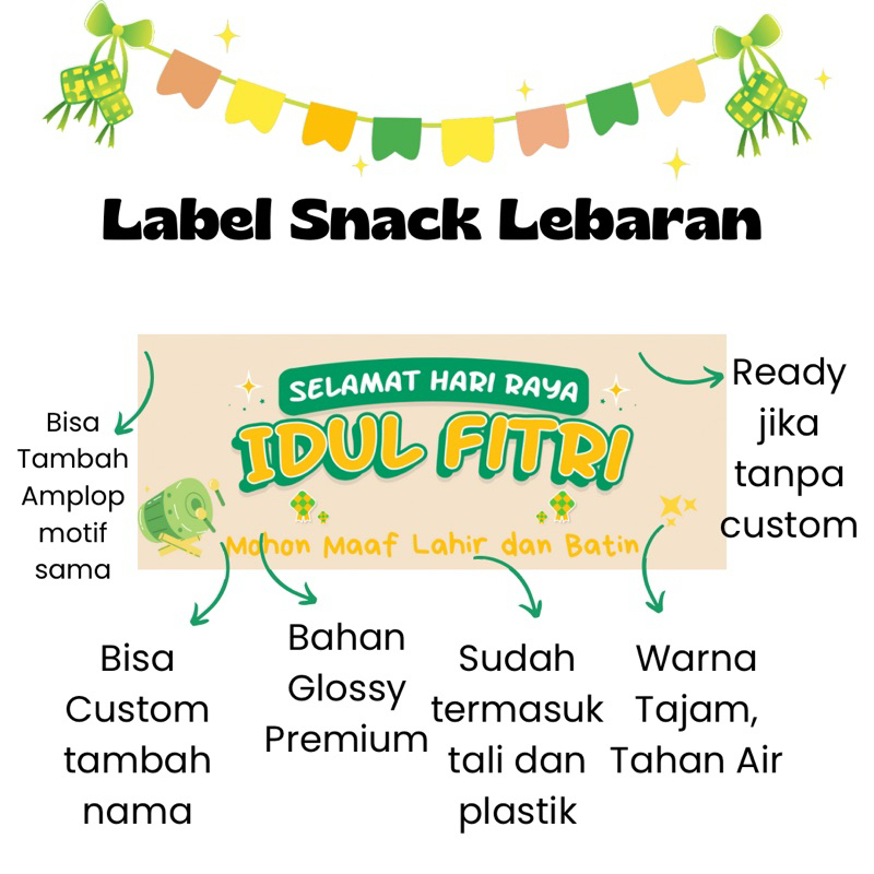 

label snack lebaran label snack idul fitri bahan premium termurah