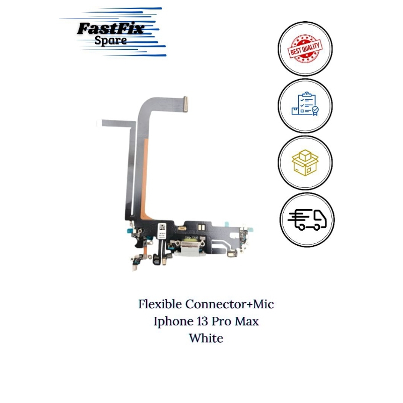 FLEXIBLE ORIGINAL CONNECTOR+MIC IPHONE 13pro Max WHITE