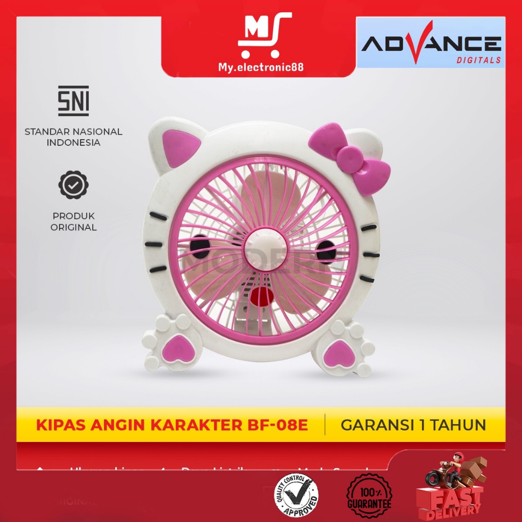 ADVANCE KIPAS ANGIN KARAKTER 8" (BF-08E HELLO KITTY)