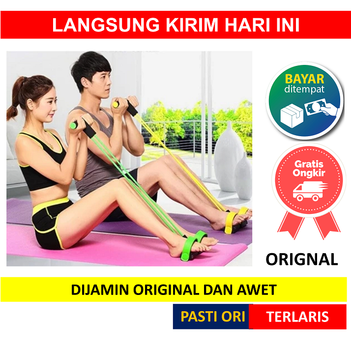 BODY TRIMMER Fitness Alat Olahraga Pengecil Perut Pembakar Lemak Tali 2 Fitnes Gym Sit Up Penurun Be