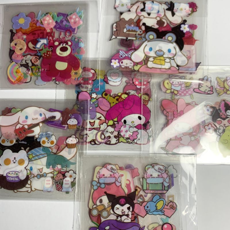 

NINUU | Stiker cute | Stiker tempel Sanrio, Labubu dan Momo, isi 5 lembar
