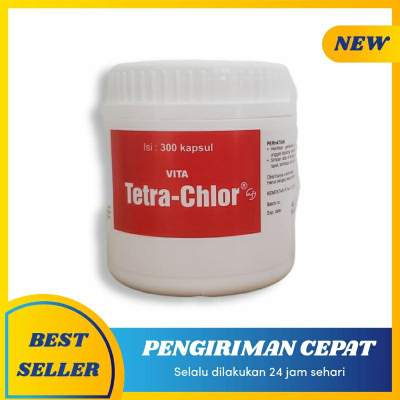 Vita TETRA CHLOR ISI 300 KAPSUL OBAT AYAM  SNOT NGOROK CRD