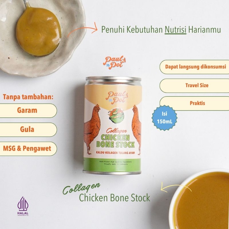 

Paul n Pot CHICKEN Bone Stock Collagen 150ml Kaldu Tulang Ayam Kolagen Halal Paulnpot Broth Sari GTM MPASI