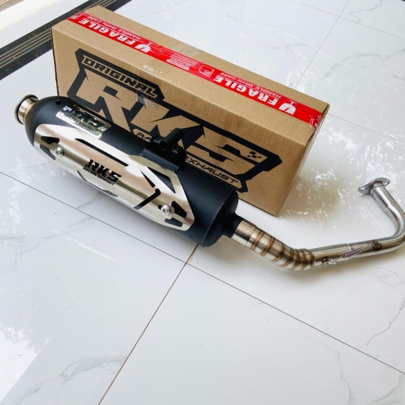 KNALPOT STANDAR RACING COATING TAMENG STAINLESS SS GRADE B ORIGINAL RKS RACING EXHAUST KINOCHI TAMEN