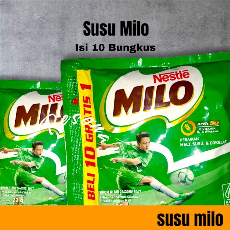 

Susu Milo 1 renceng 10 bungkus bonus 1 bungkus Milo coklat Milo sachet susu coklat susu bubuk minuman coklat