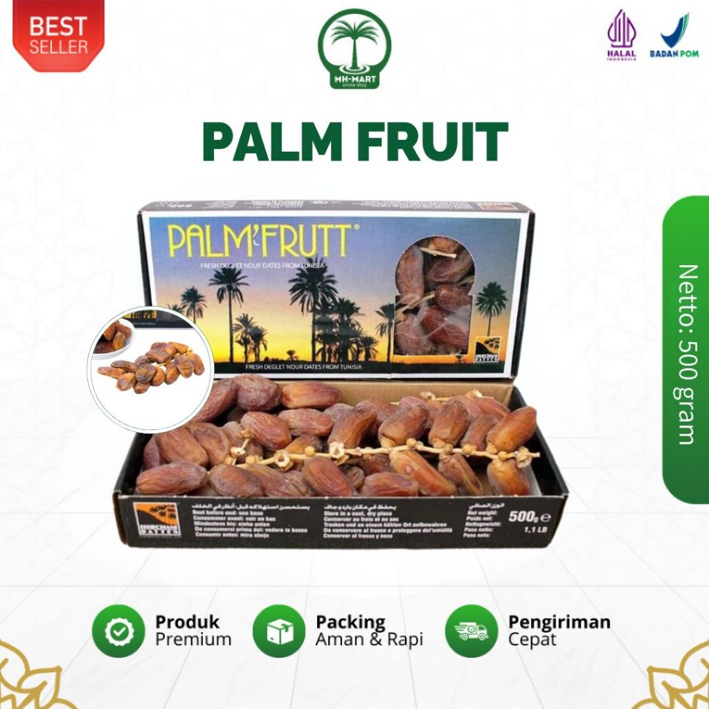 

Kurma Tunisia Palm Fruit Kemasan Dus 500 gram Oleh-oleh haji dan Umroh