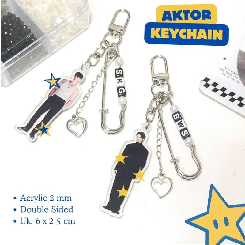 [Ready Stock] Keychain AKTOR KOREA | Gantungan Kunci Aktor | Byeon Woo Seok Cha Eun Woo Songkang | B