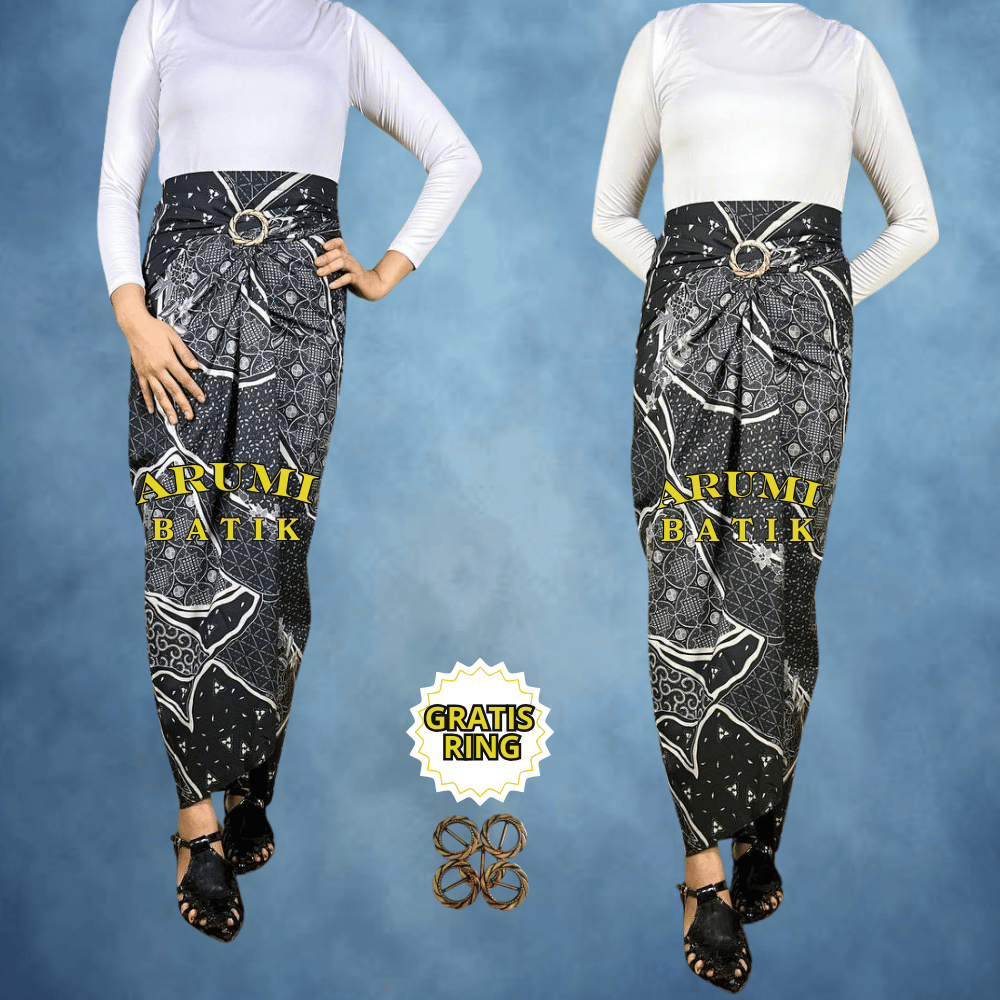 Rok lilit batik modern terbaru kain batik floral Bawahan Kebaya Wisuda Motig As Silver gartis ring