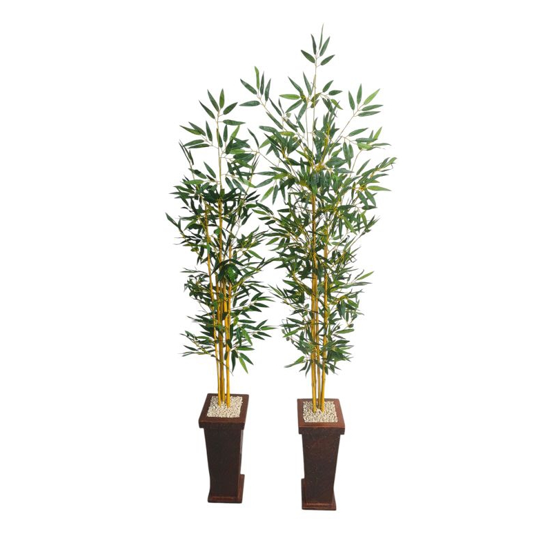 pohon bambu set pot / pohon bambu tiruan / pohon bambu artificial / bambu daun bambu plastik / pohon