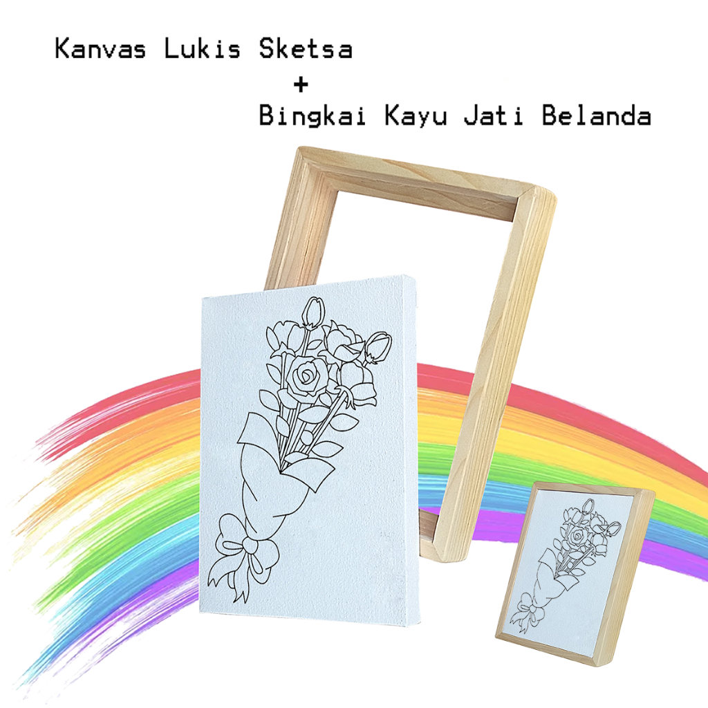 

Kanvas Lukis Sketsa Bunga + Bingkai Kayu Jati Belanda