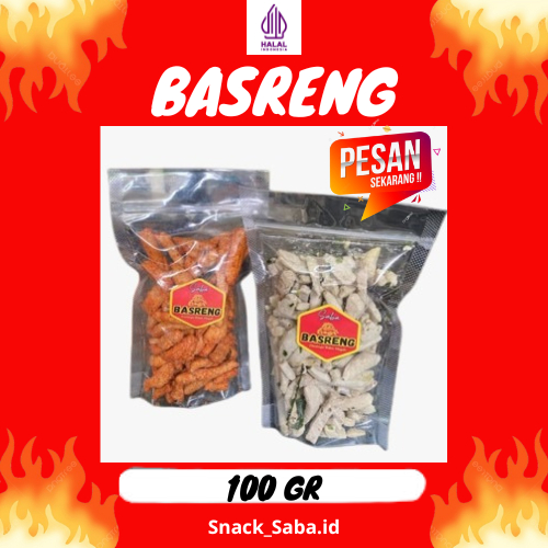 

BASRENG kemasan pouch 100gr, ada 2 varian rasa ORIGINAL (asin) & PEDAS