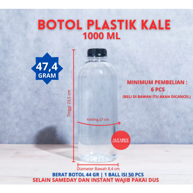 BOTOL PLASTIK KALE 1 LITER PET 1000ML